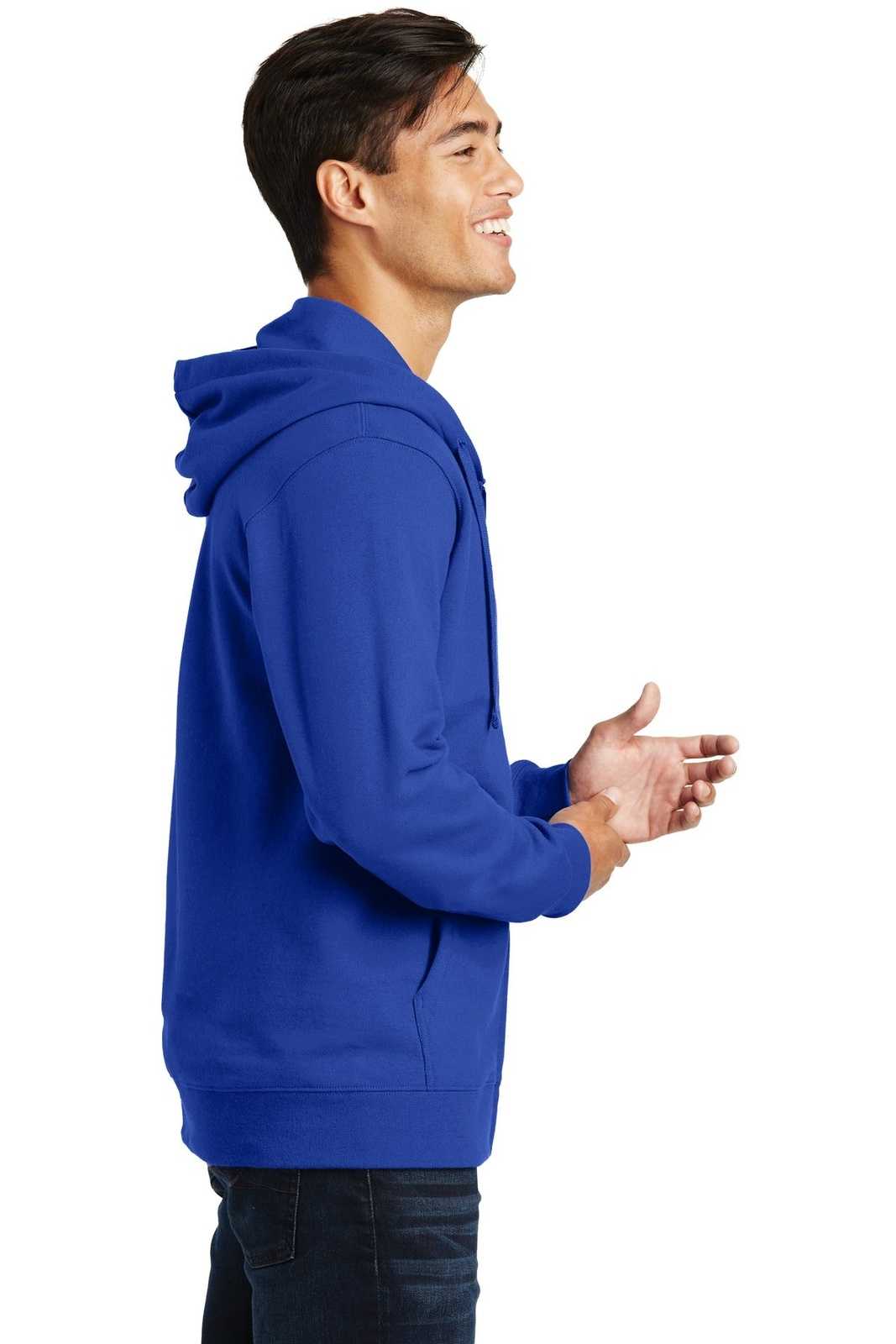 Port &amp; Company PC850ZH Fan Favorite Fleece Full-Zip Hooded Sweatshirt - True Royal - HIT a Double - 3