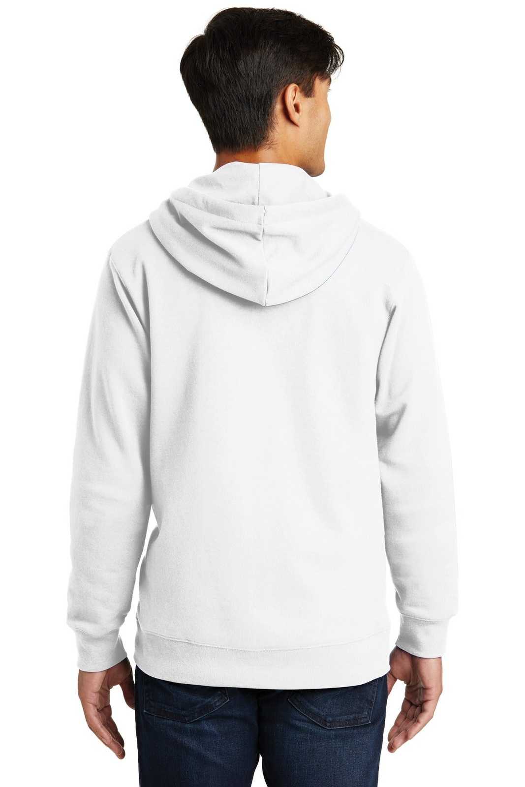 Port &amp; Company PC850ZH Fan Favorite Fleece Full-Zip Hooded Sweatshirt - White - HIT a Double - 2