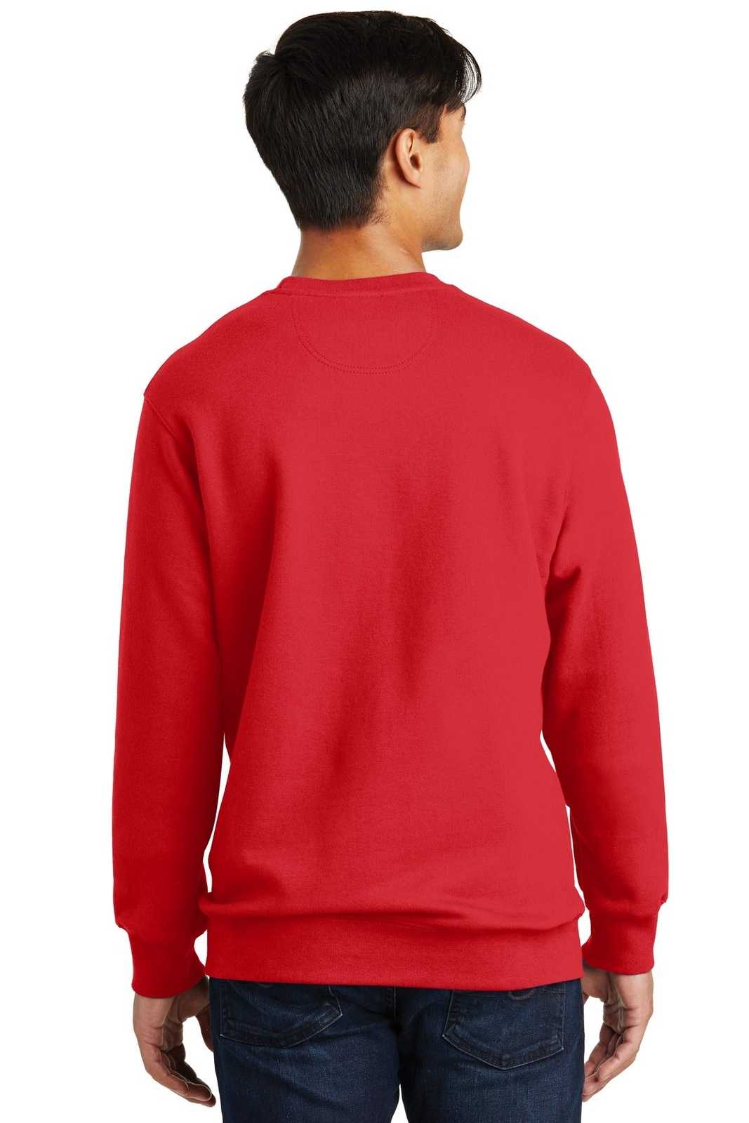 Port &amp; Company PC850 Fan Favorite Fleece Crewneck Sweatshirt - Bright Red - HIT a Double - 2