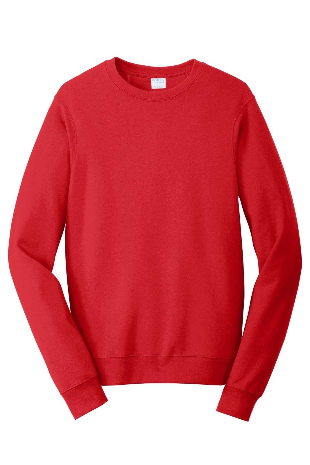 Port &amp; Company PC850 Fan Favorite Fleece Crewneck Sweatshirt - Bright Red - HIT a Double - 5