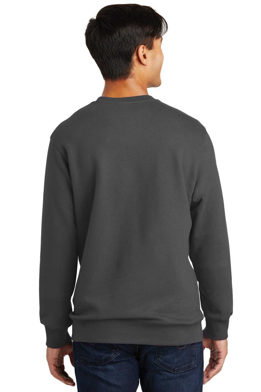 Port &amp; Company PC850 Fan Favorite Fleece Crewneck Sweatshirt - Charcoal - HIT a Double - 2