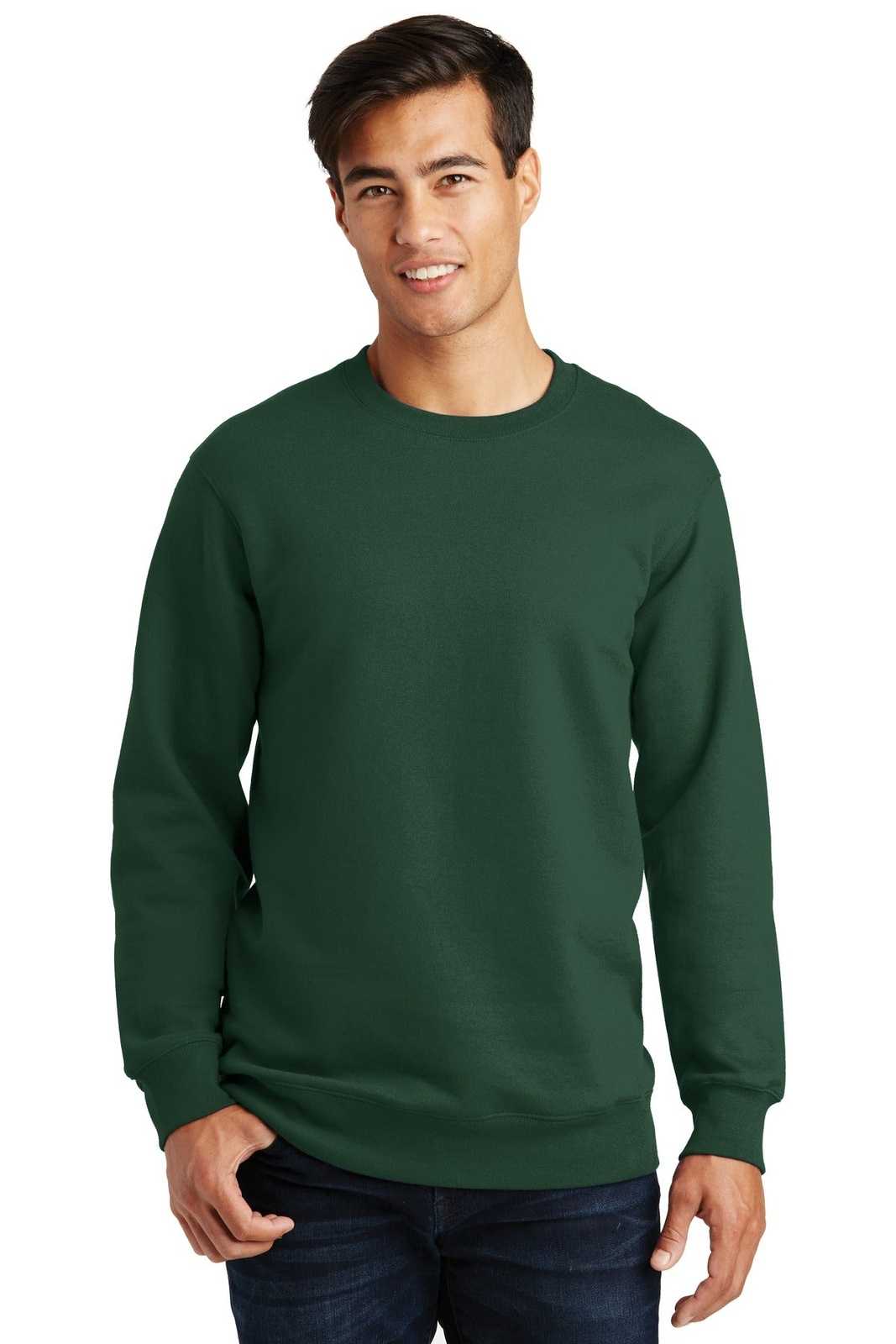 Port & Company PC850 Fan Favorite Fleece Crewneck Sweatshirt - Forest Green - HIT a Double - 1