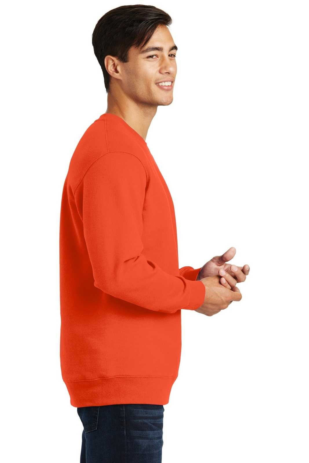 Port &amp; Company PC850 Fan Favorite Fleece Crewneck Sweatshirt - Orange - HIT a Double - 3