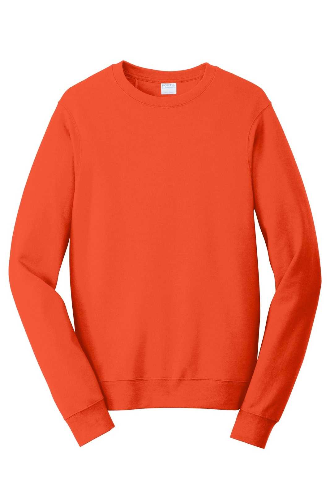Port &amp; Company PC850 Fan Favorite Fleece Crewneck Sweatshirt - Orange - HIT a Double - 5