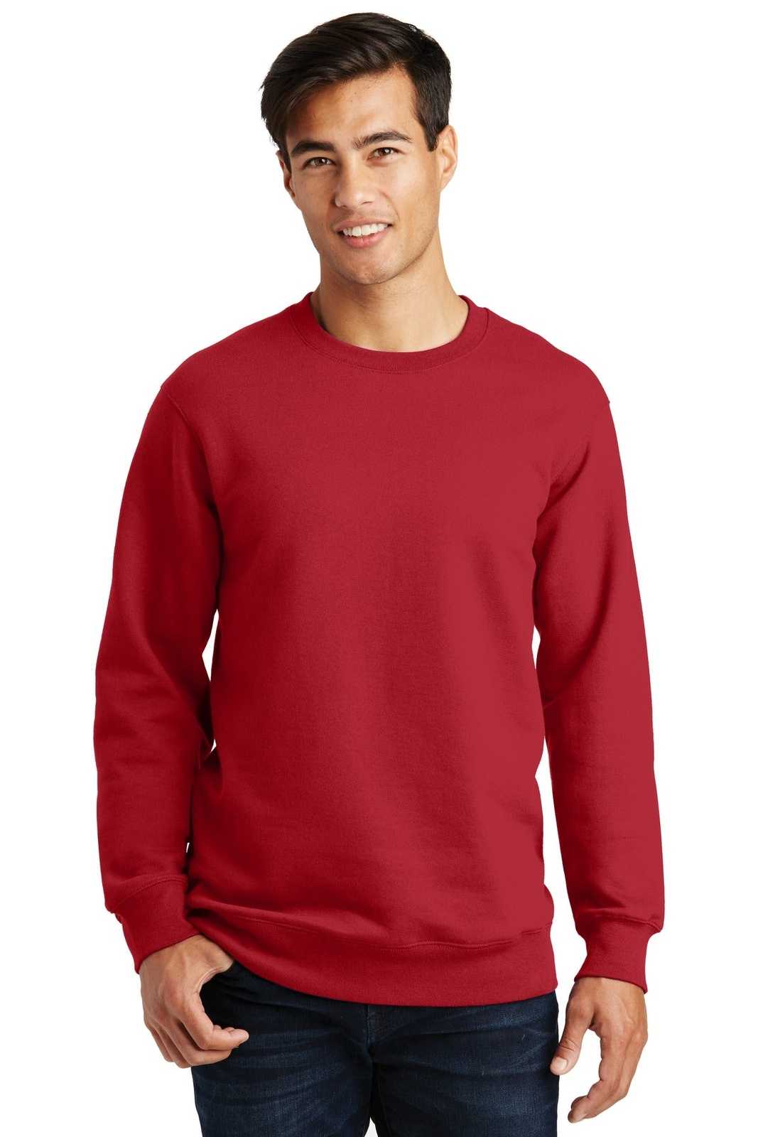Port &amp; Company PC850 Fan Favorite Fleece Crewneck Sweatshirt - Team Cardinal - HIT a Double - 1