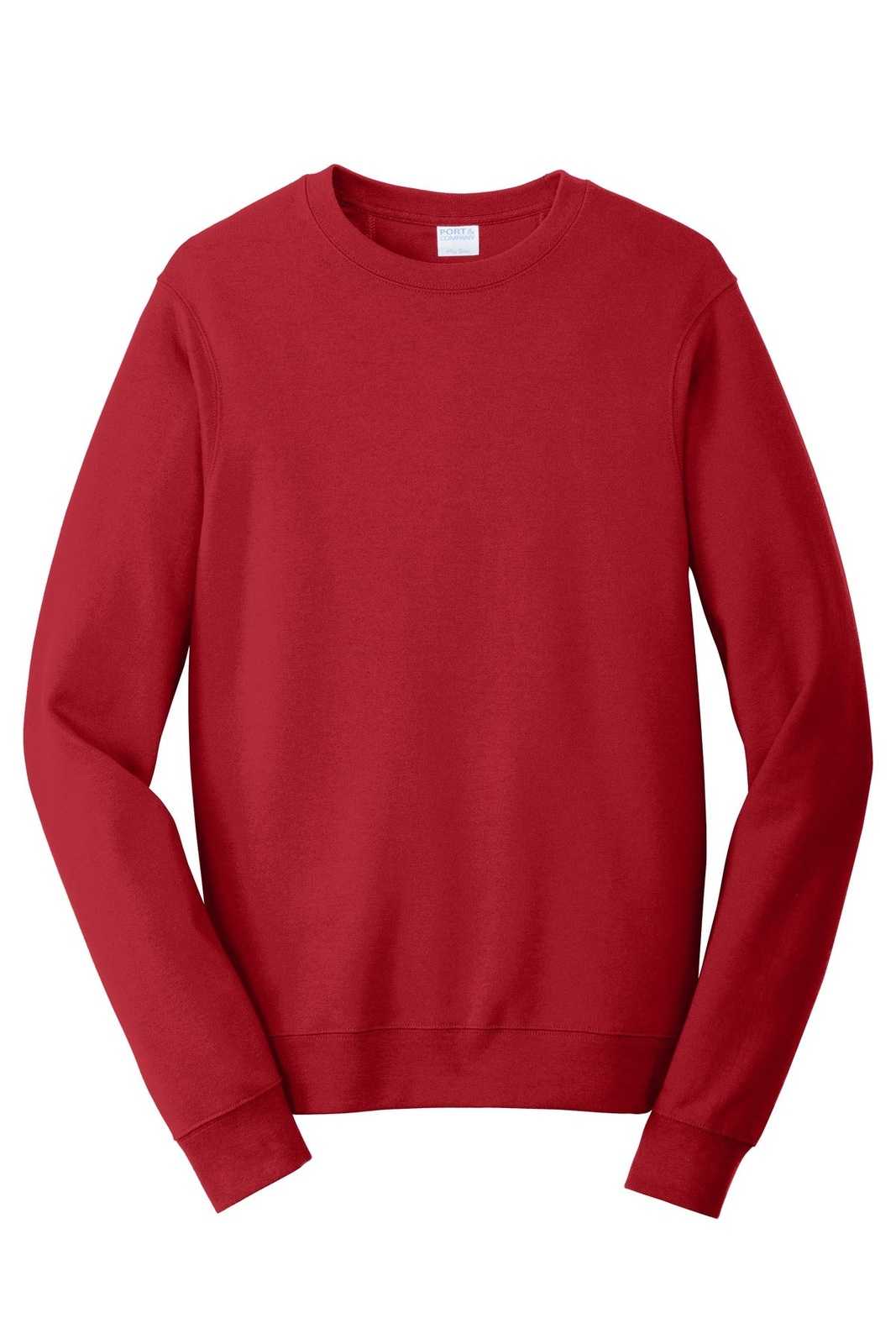 Port &amp; Company PC850 Fan Favorite Fleece Crewneck Sweatshirt - Team Cardinal - HIT a Double - 5
