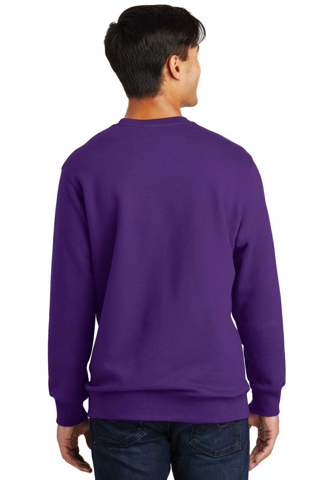 Port &amp; Company PC850 Fan Favorite Fleece Crewneck Sweatshirt - Team Purple - HIT a Double - 2