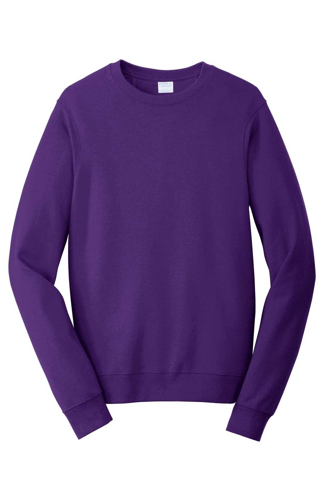 Port &amp; Company PC850 Fan Favorite Fleece Crewneck Sweatshirt - Team Purple - HIT a Double - 5