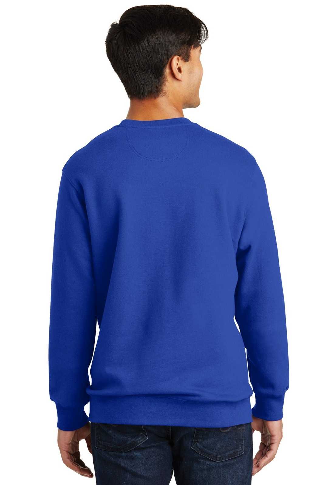 Port & Company PC850 Fan Favorite Fleece Crewneck Sweatshirt - True Royal - HIT a Double - 1