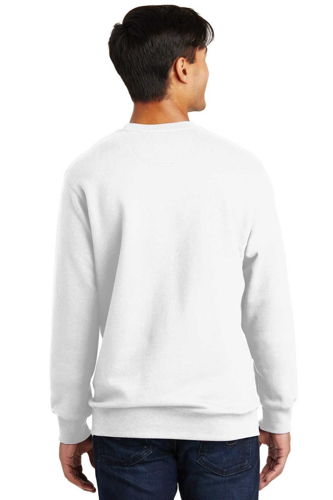 Port &amp; Company PC850 Fan Favorite Fleece Crewneck Sweatshirt - White - HIT a Double - 2