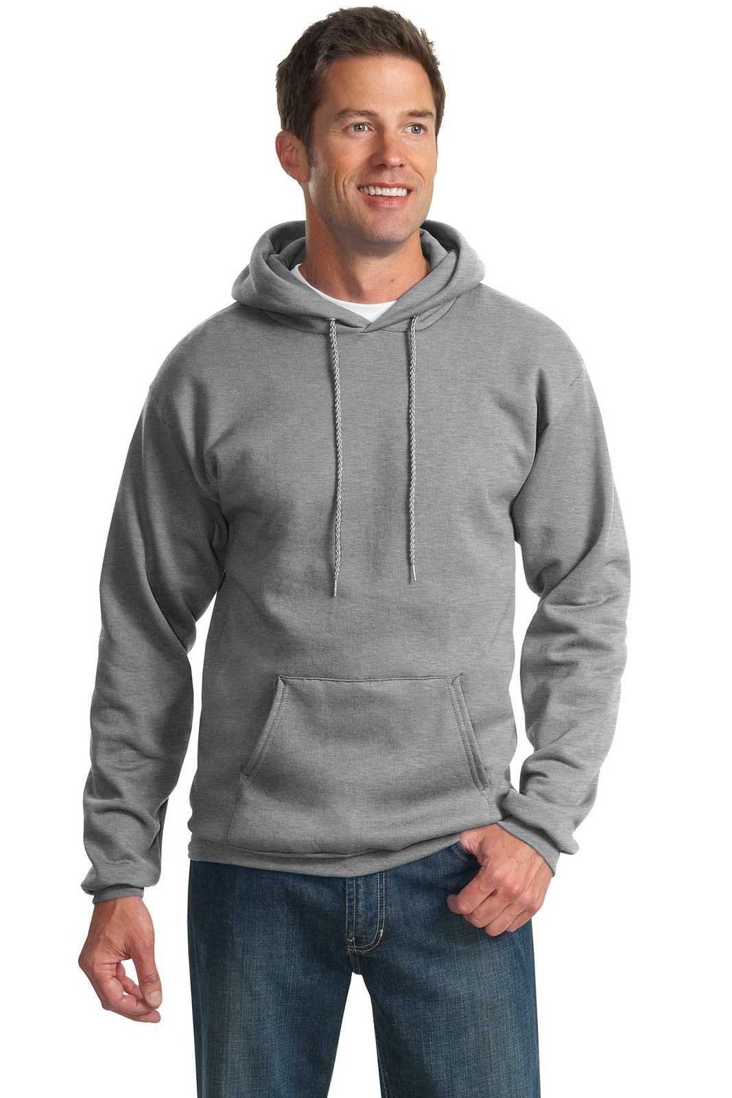Port &amp; Company PC90HT Tall Essential Fleece Pullover Hooded Sweatshirt - Athletic Heather - HIT a Double - 1