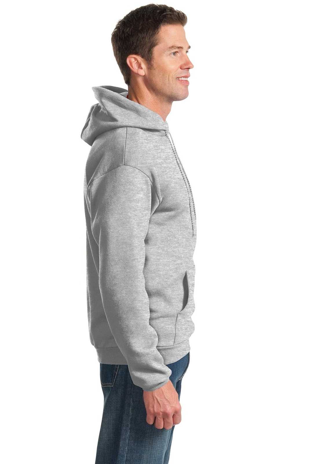 Port &amp; Company PC90H Essential Fleece Pullover Hooded Sweatshirt - Ash - HIT a Double - 3