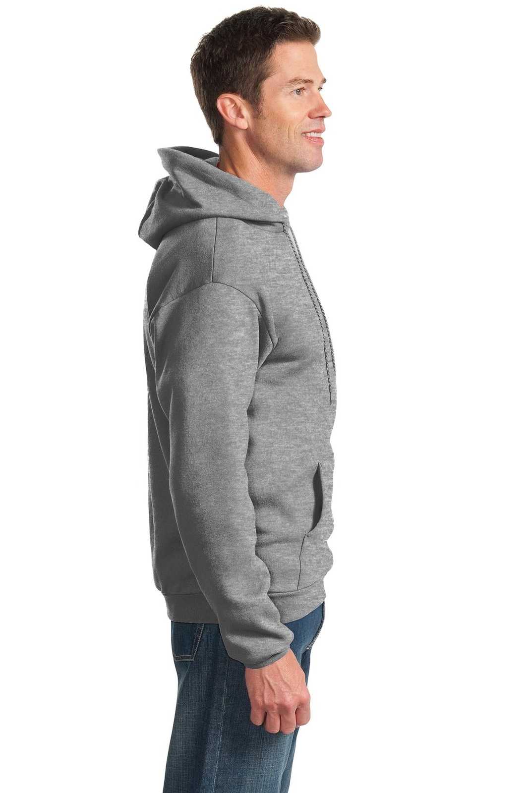 Port &amp; Company PC90H Essential Fleece Pullover Hooded Sweatshirt - Athletic Heather - HIT a Double - 3