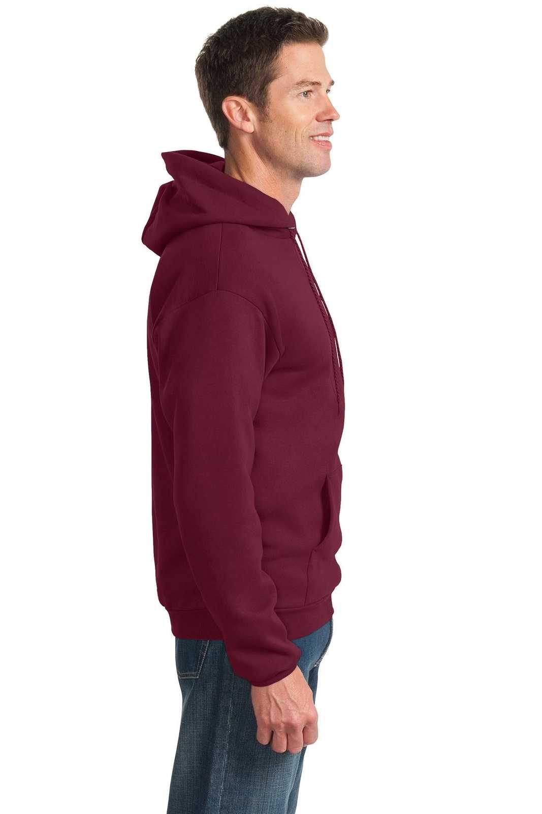 Port &amp; Company PC90H Essential Fleece Pullover Hooded Sweatshirt - Cardinal - HIT a Double - 3