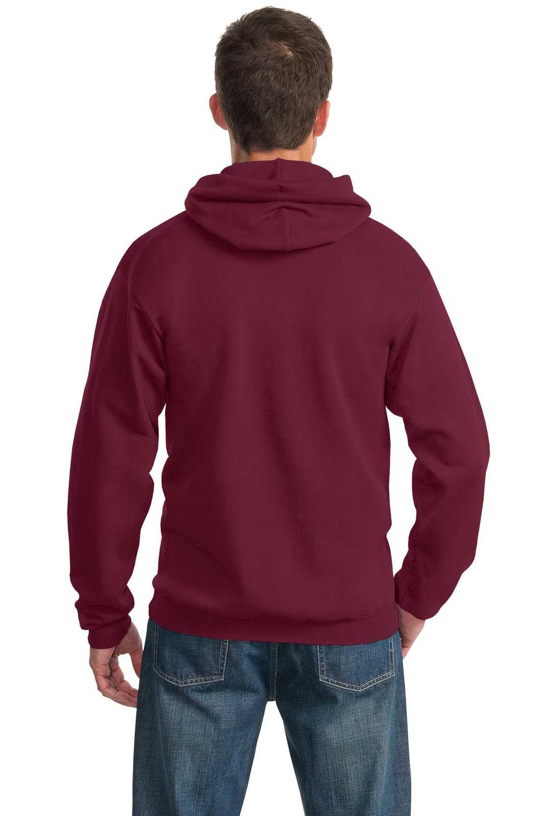 Port &amp; Company PC90H Essential Fleece Pullover Hooded Sweatshirt - Cardinal - HIT a Double - 2