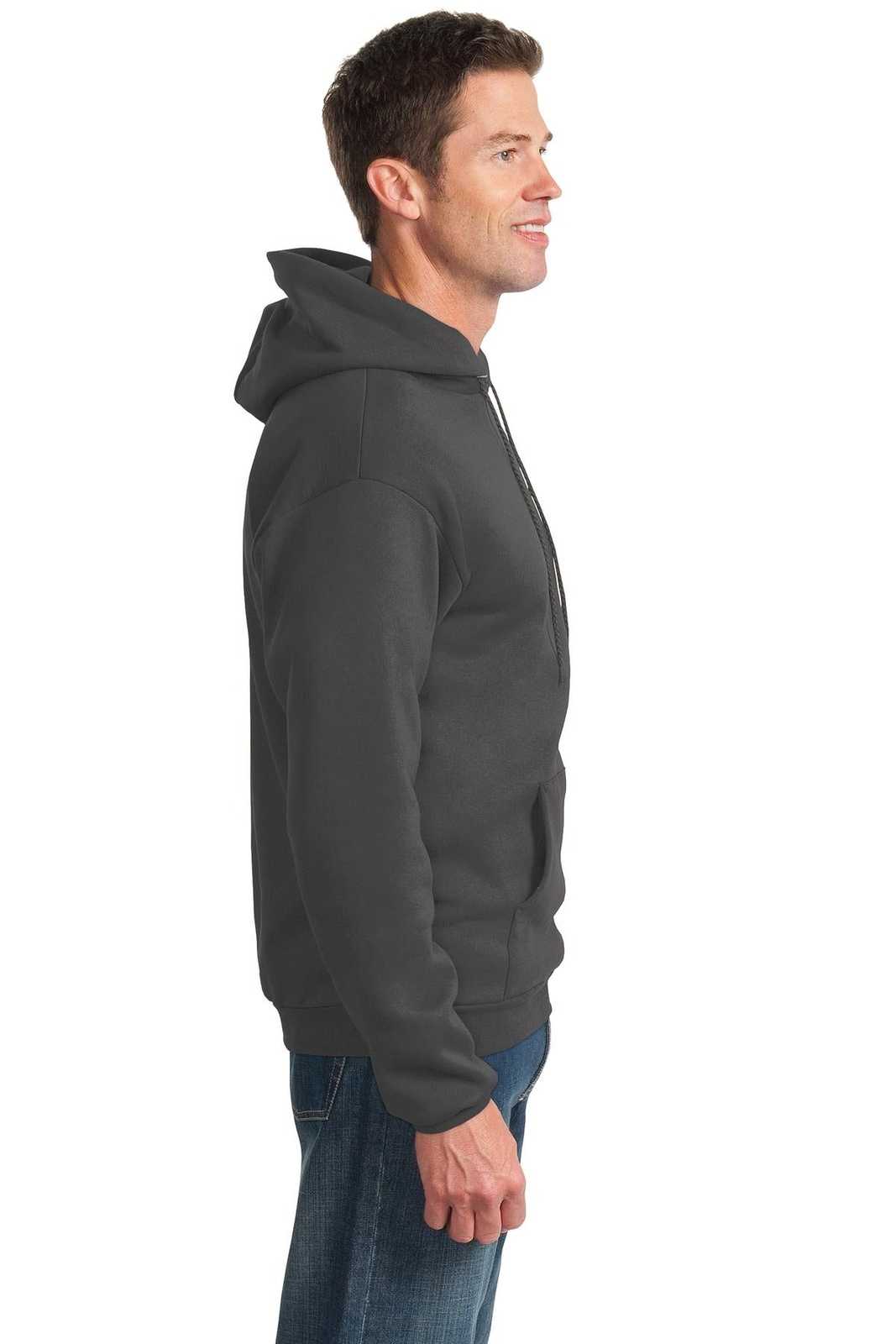Port &amp; Company PC90H Essential Fleece Pullover Hooded Sweatshirt - Charcoal - HIT a Double - 3