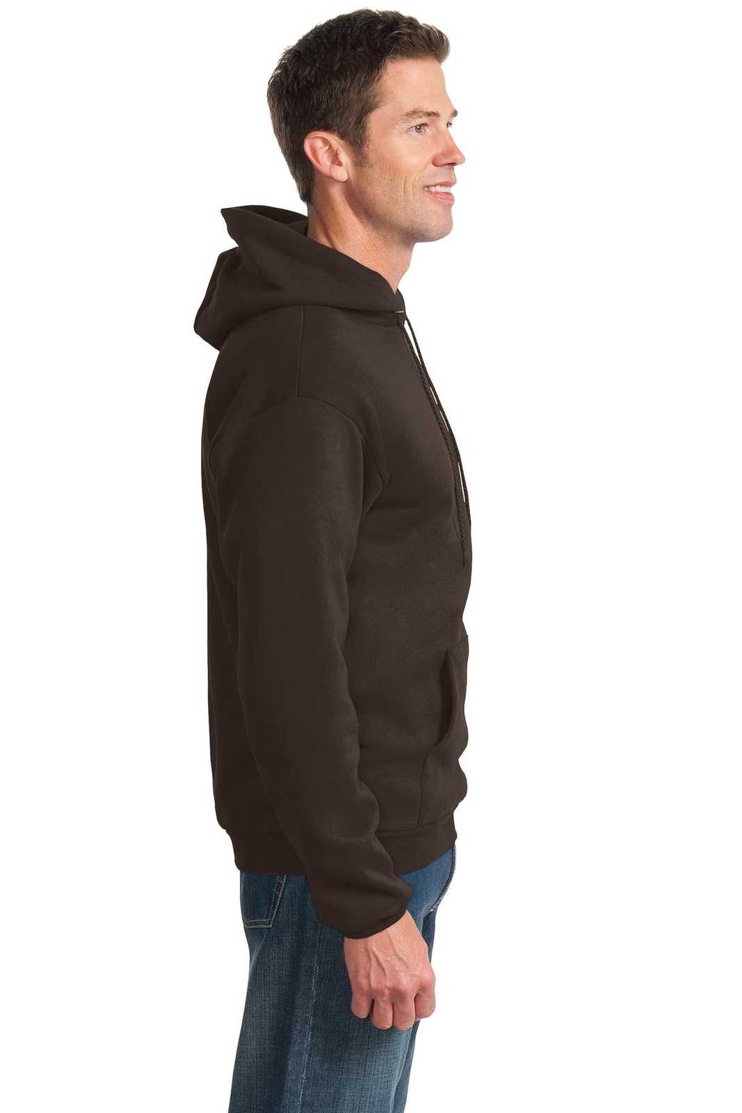 Port &amp; Company PC90H Essential Fleece Pullover Hooded Sweatshirt - Dark Chocolate Brown - HIT a Double - 3