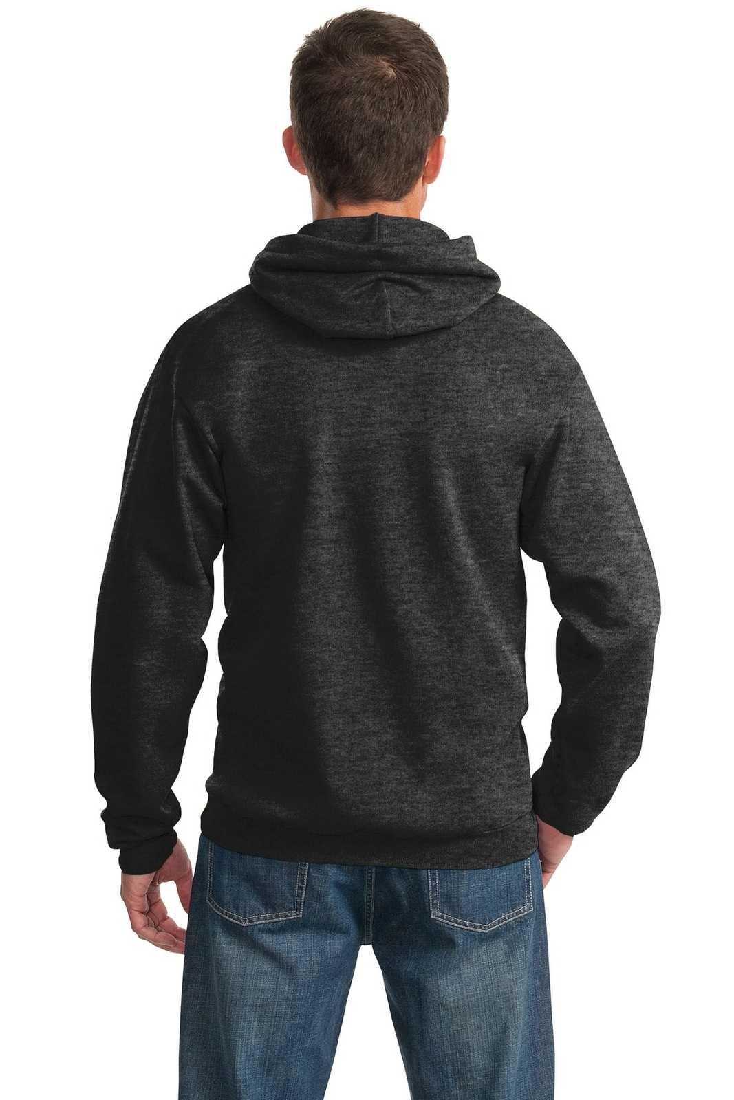 Port &amp; Company PC90H Essential Fleece Pullover Hooded Sweatshirt - Dark Heather Gray - HIT a Double - 2