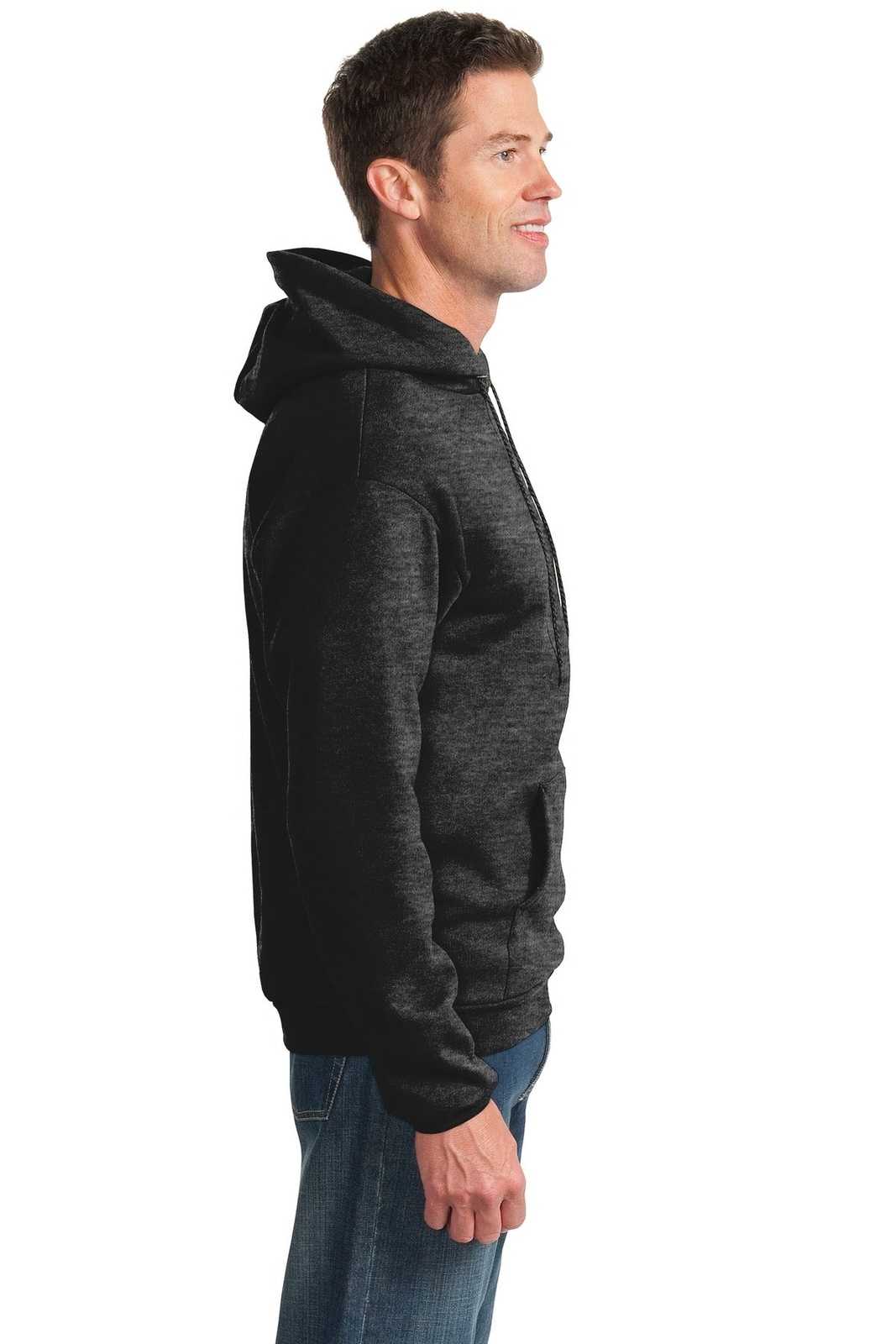 Port &amp; Company PC90H Essential Fleece Pullover Hooded Sweatshirt - Dark Heather Gray - HIT a Double - 3