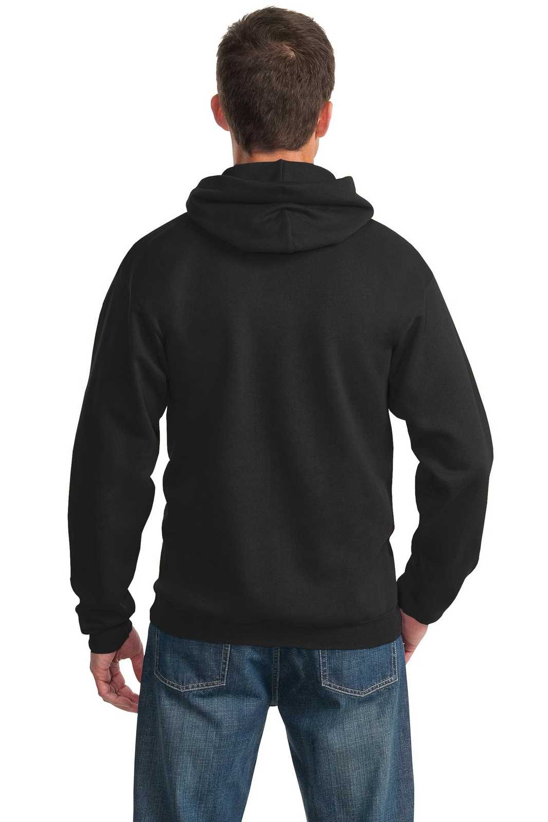 Port & Company PC90H Essential Fleece Pullover Hooded Sweatshirt - Jet Black - HIT a Double - 1