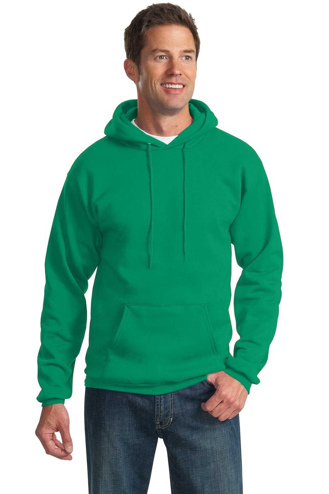 Port & Company PC90H Essential Fleece Pullover Hooded Sweatshirt - Kelly Green - HIT a Double - 1