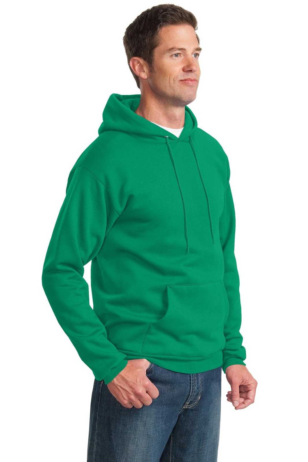 Port &amp; Company PC90H Essential Fleece Pullover Hooded Sweatshirt - Kelly Green - HIT a Double - 4