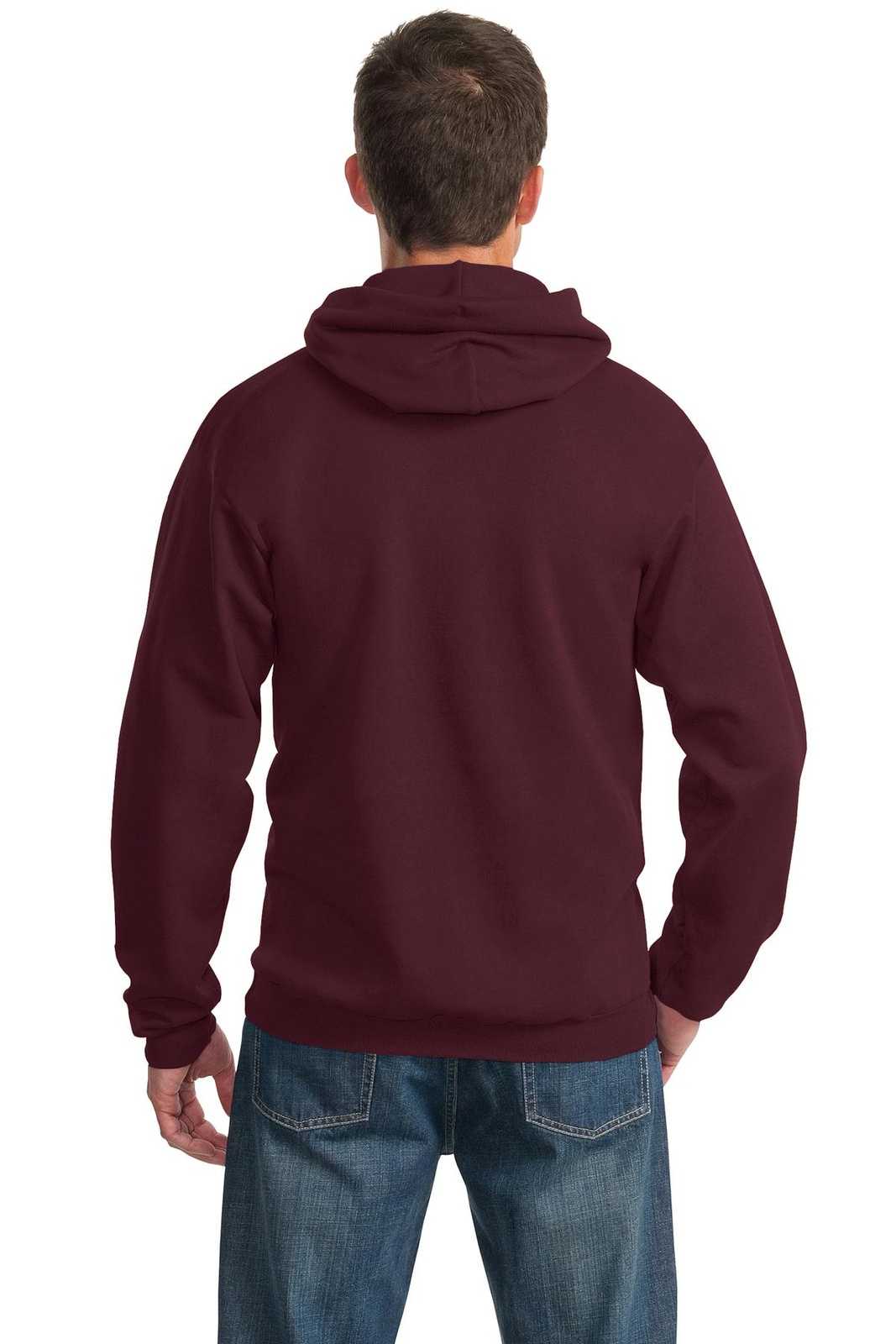 Port &amp; Company PC90H Essential Fleece Pullover Hooded Sweatshirt - Maroon - HIT a Double - 2