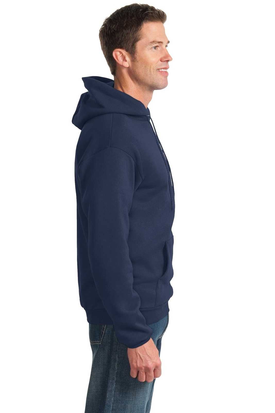 Port &amp; Company PC90H Essential Fleece Pullover Hooded Sweatshirt - Navy - HIT a Double - 3