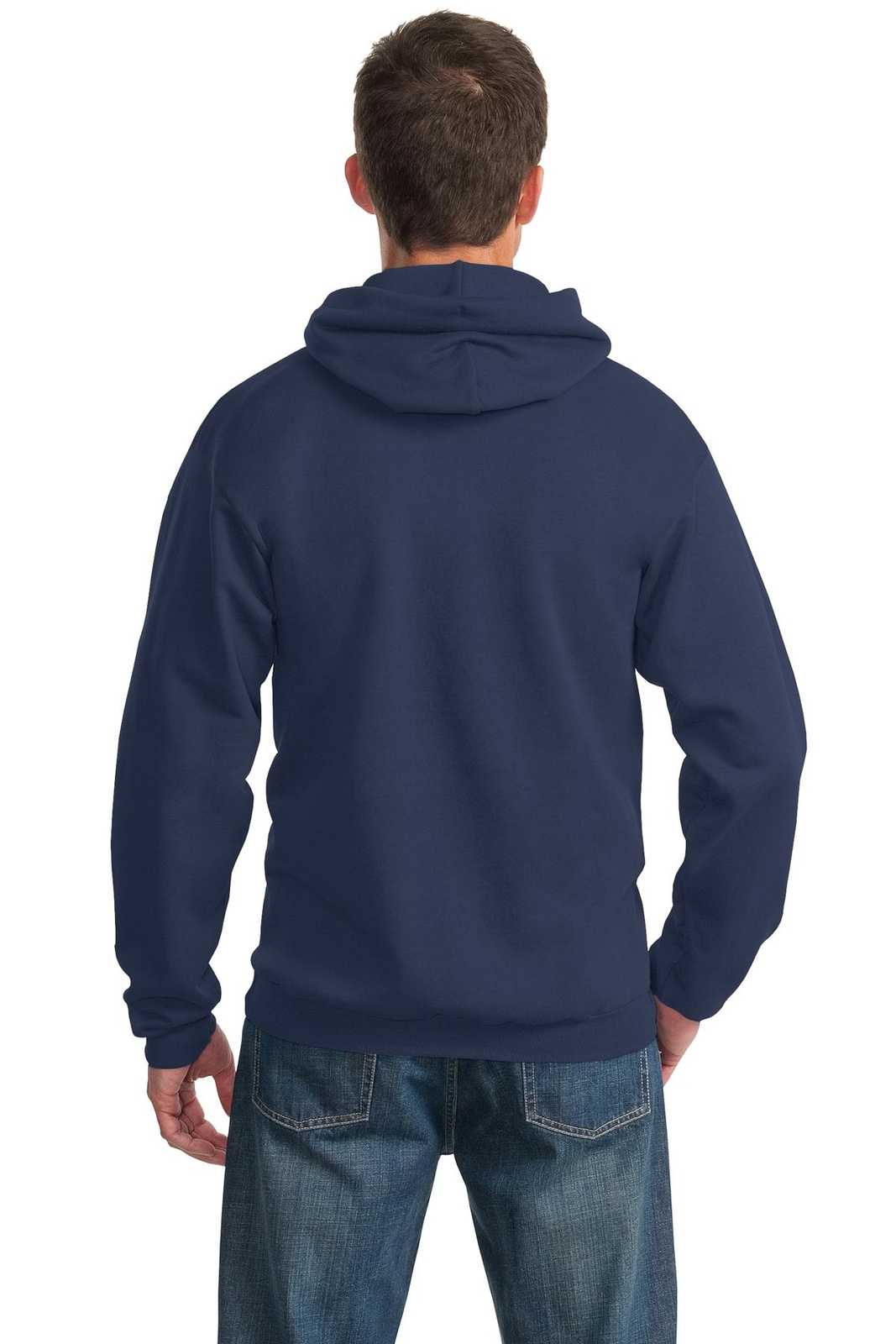 Port &amp; Company PC90H Essential Fleece Pullover Hooded Sweatshirt - Navy - HIT a Double - 2