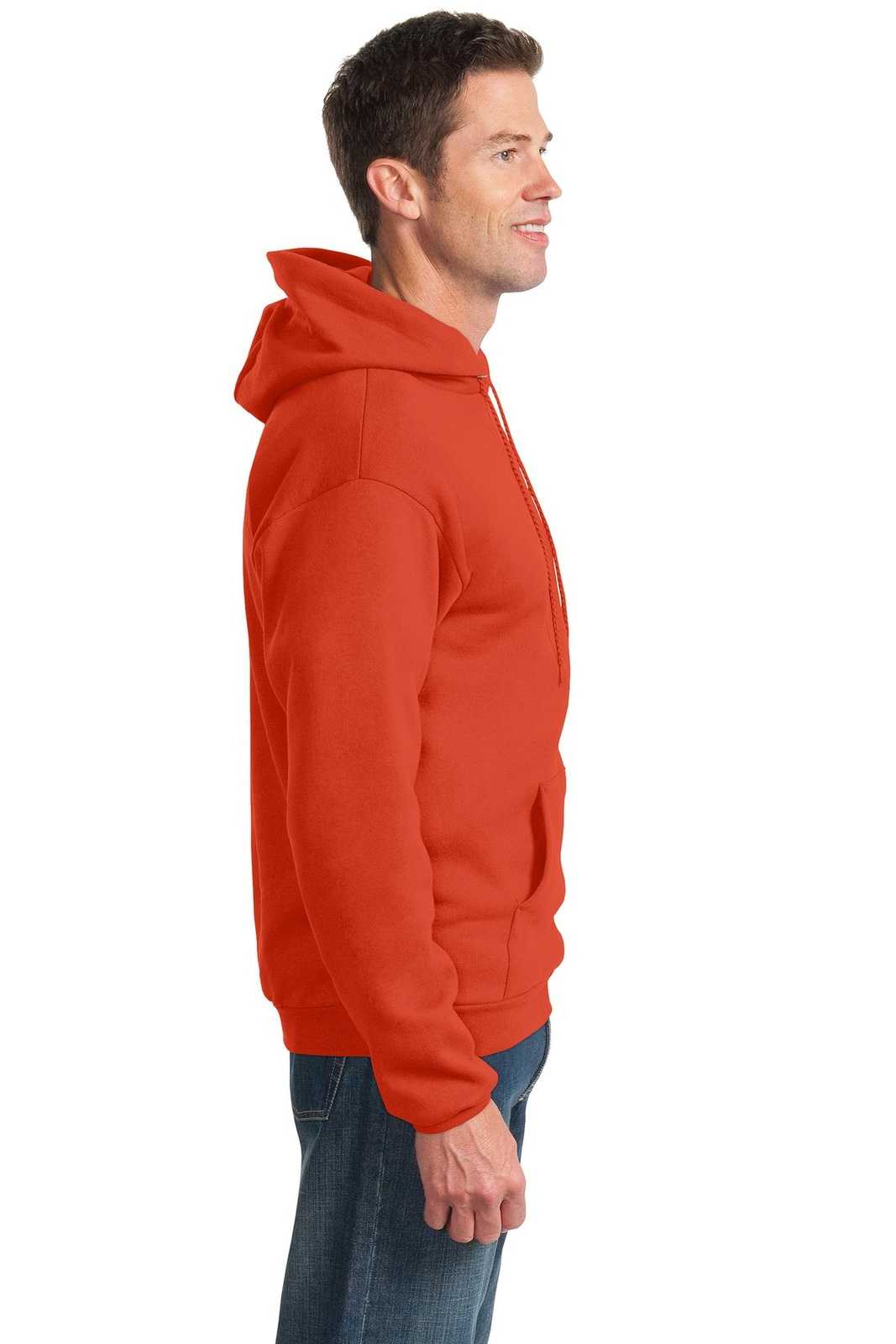 Port &amp; Company PC90H Essential Fleece Pullover Hooded Sweatshirt - Orange - HIT a Double - 3