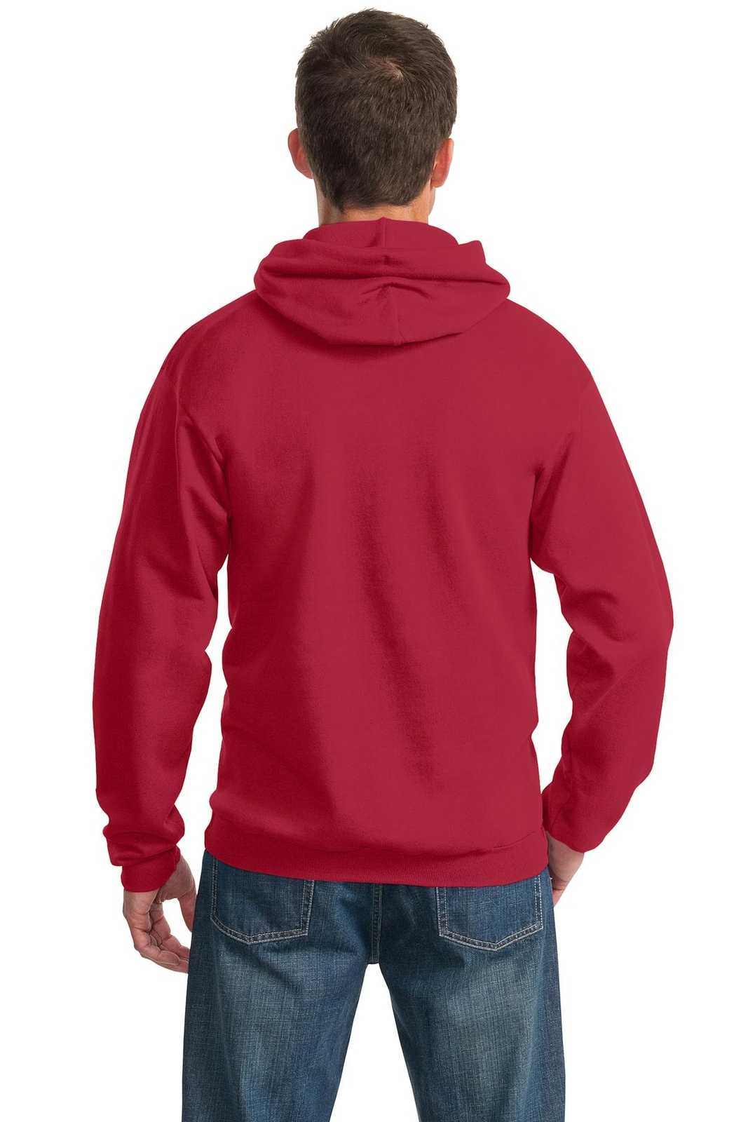 Port &amp; Company PC90H Essential Fleece Pullover Hooded Sweatshirt - Red - HIT a Double - 2