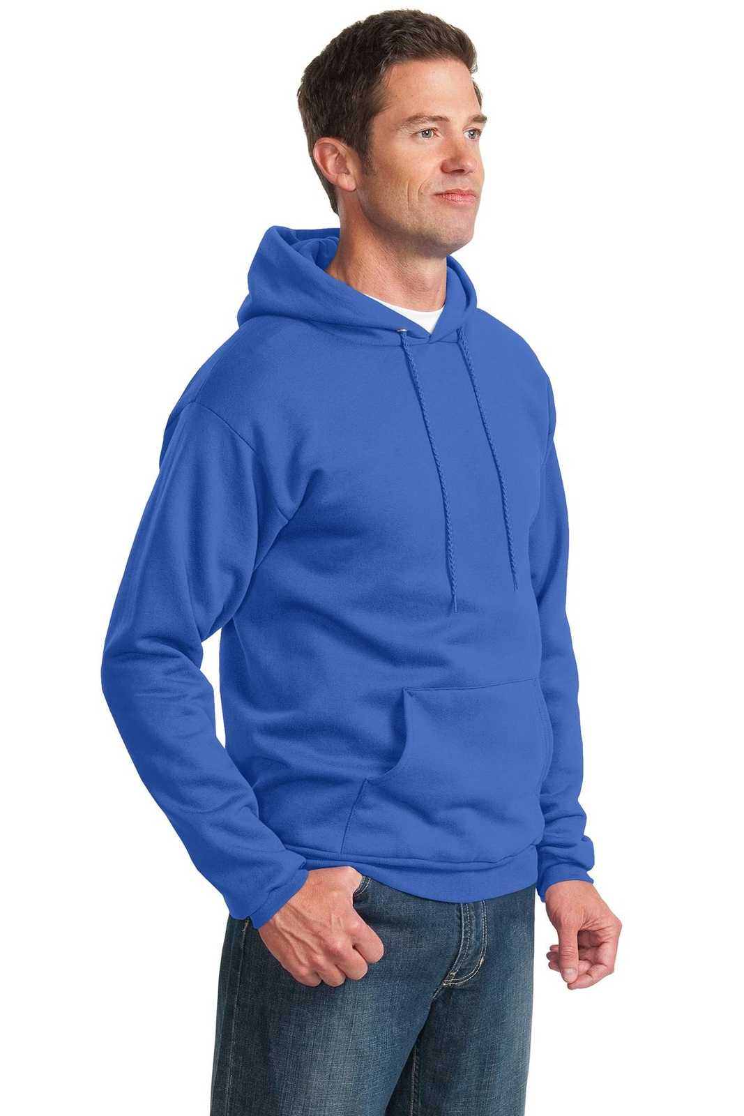 Port &amp; Company PC90H Essential Fleece Pullover Hooded Sweatshirt - Royal - HIT a Double - 4