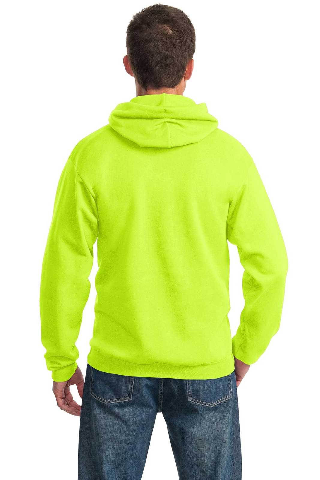 Port &amp; Company PC90H Essential Fleece Pullover Hooded Sweatshirt - Safety Green - HIT a Double - 2