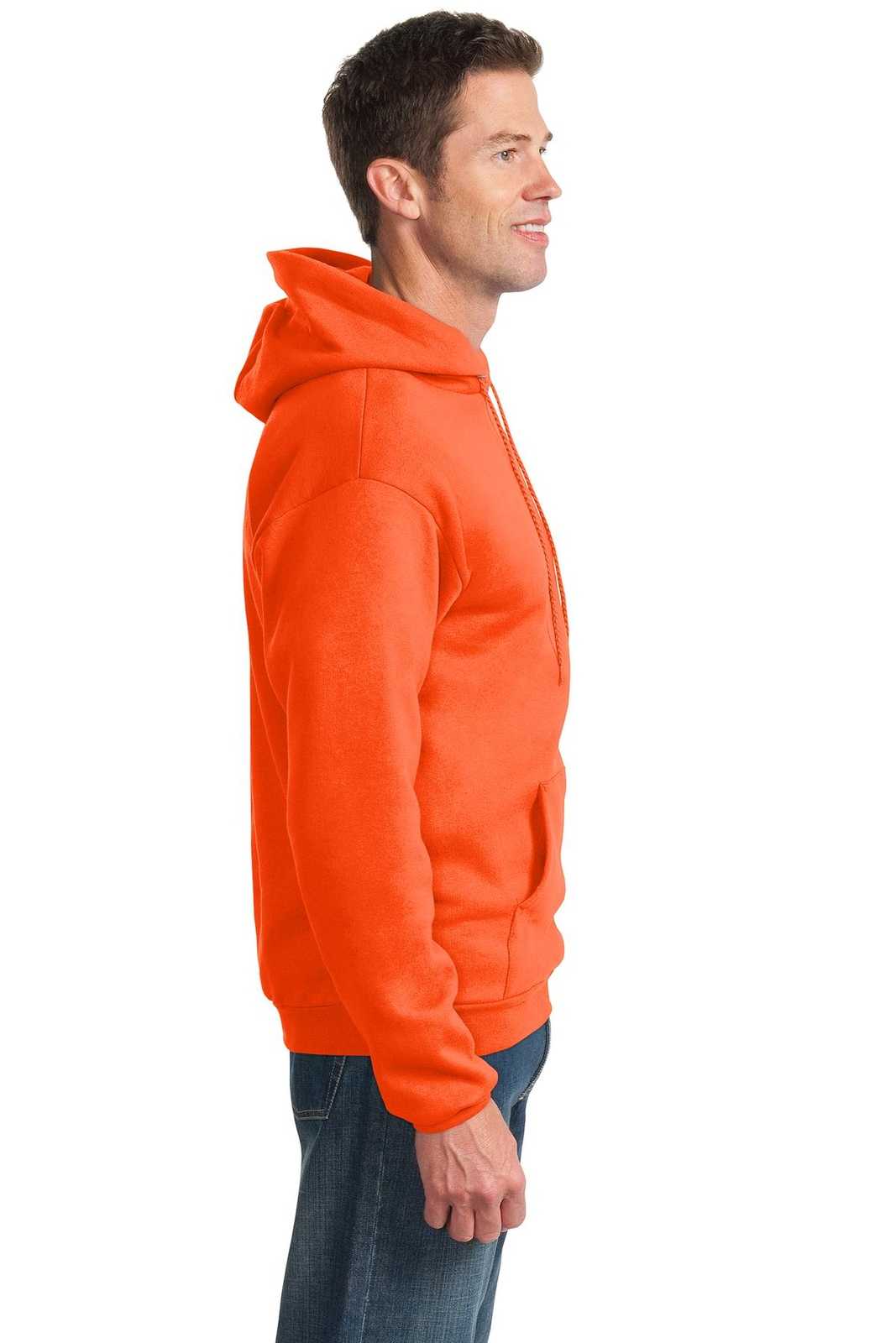 Port &amp; Company PC90H Essential Fleece Pullover Hooded Sweatshirt - Safety Orange - HIT a Double - 3