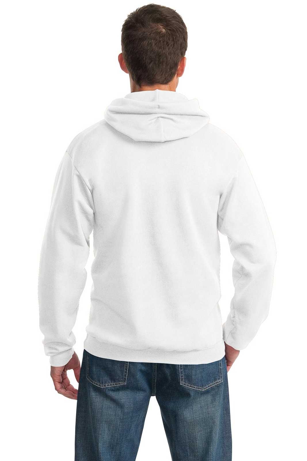 Port &amp; Company PC90H Essential Fleece Pullover Hooded Sweatshirt - White - HIT a Double - 2