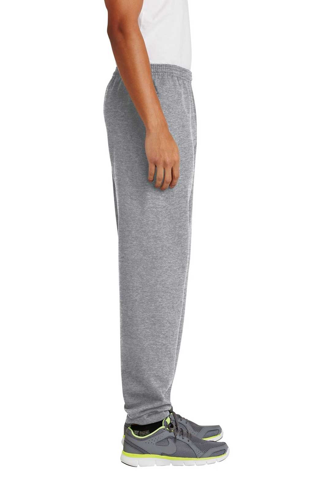 Port &amp; Company PC90P Essential Fleece Sweatpant with Pockets - Athletic Heather - HIT a Double - 3