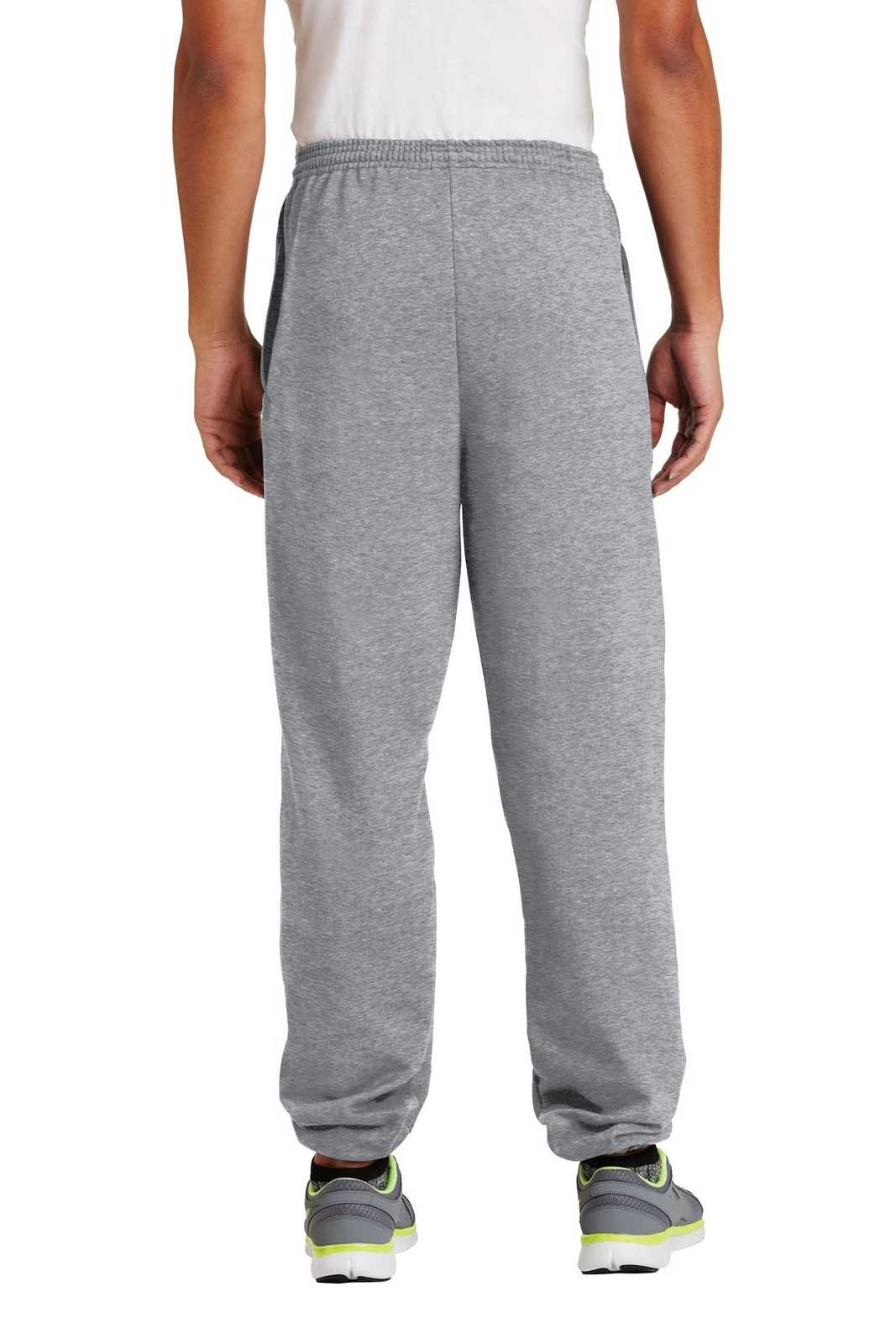 Port &amp; Company PC90P Essential Fleece Sweatpant with Pockets - Athletic Heather - HIT a Double - 2