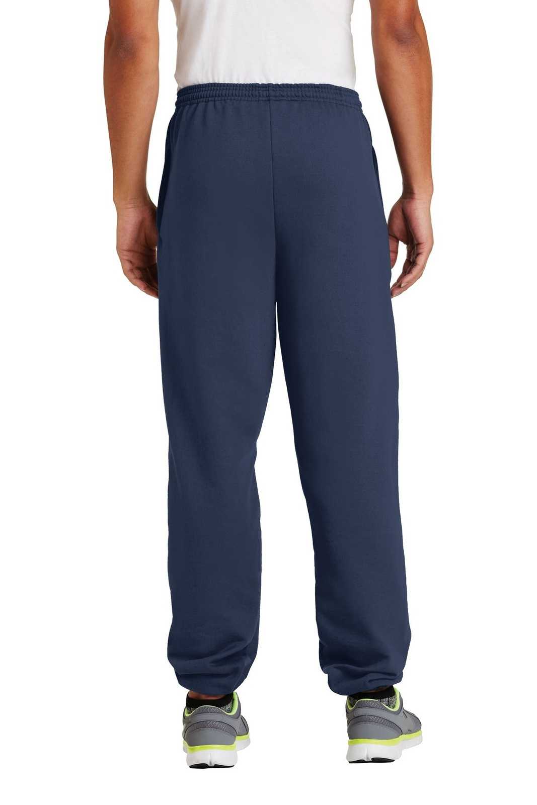 Port &amp; Company PC90P Essential Fleece Sweatpant with Pockets - Navy - HIT a Double - 2