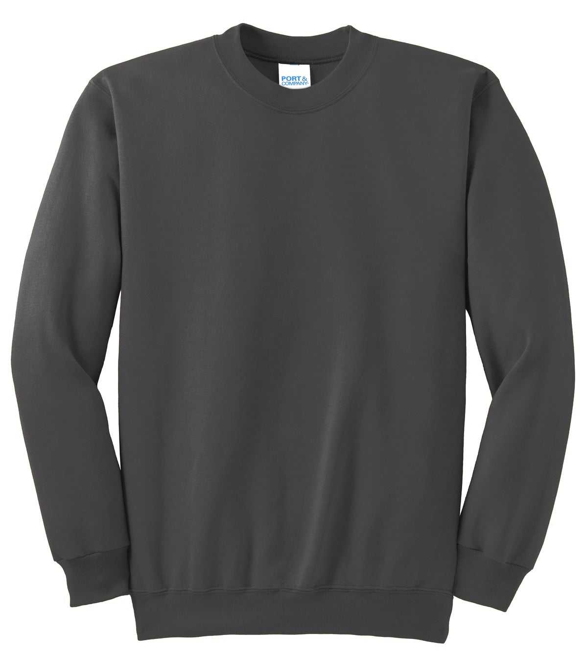 Port &amp; Company PC90T Tall Essential Fleece Crewneck Sweatshirt - Charcoal - HIT a Double - 5