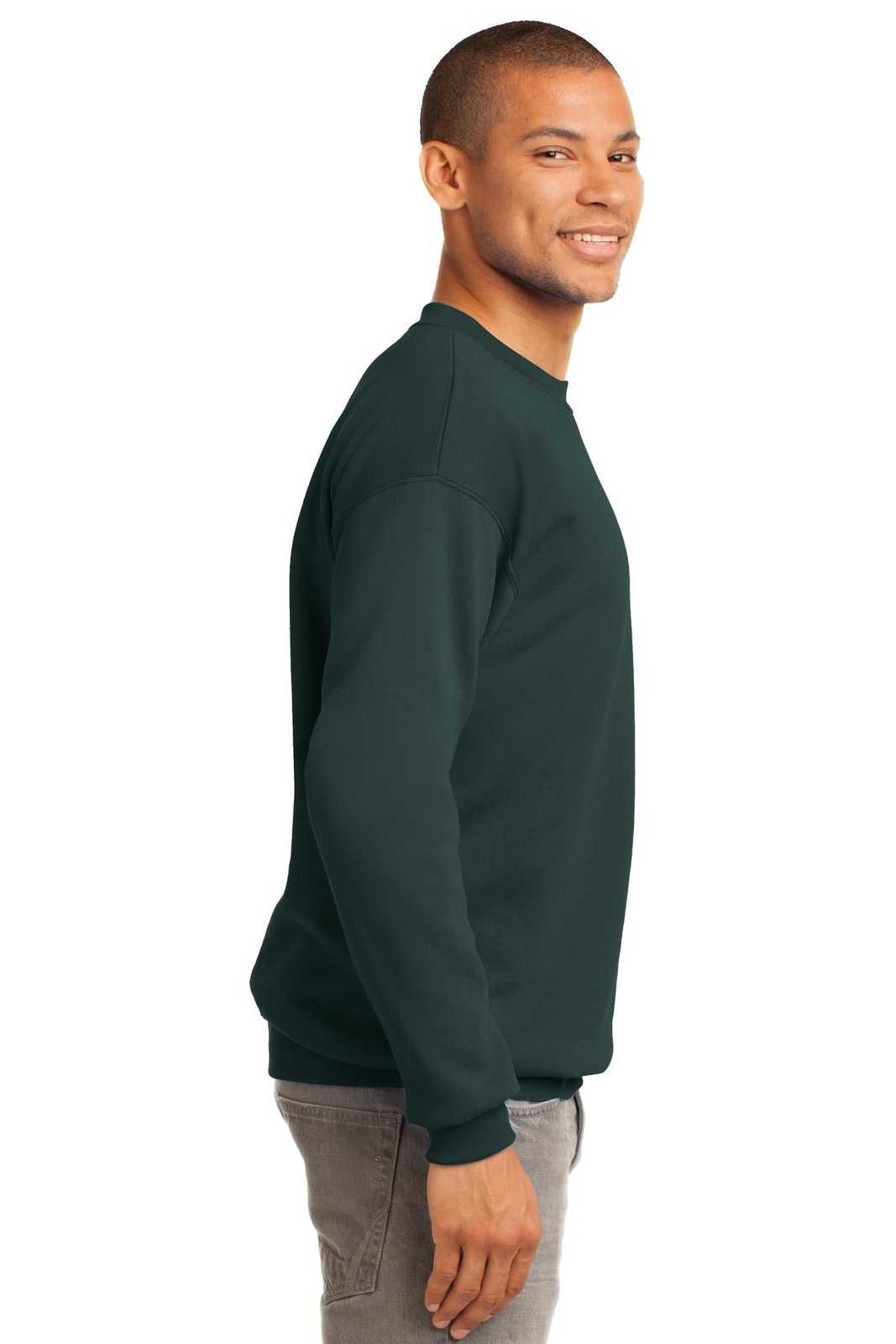 Port &amp; Company PC90T Tall Essential Fleece Crewneck Sweatshirt - Dark Green - HIT a Double - 3