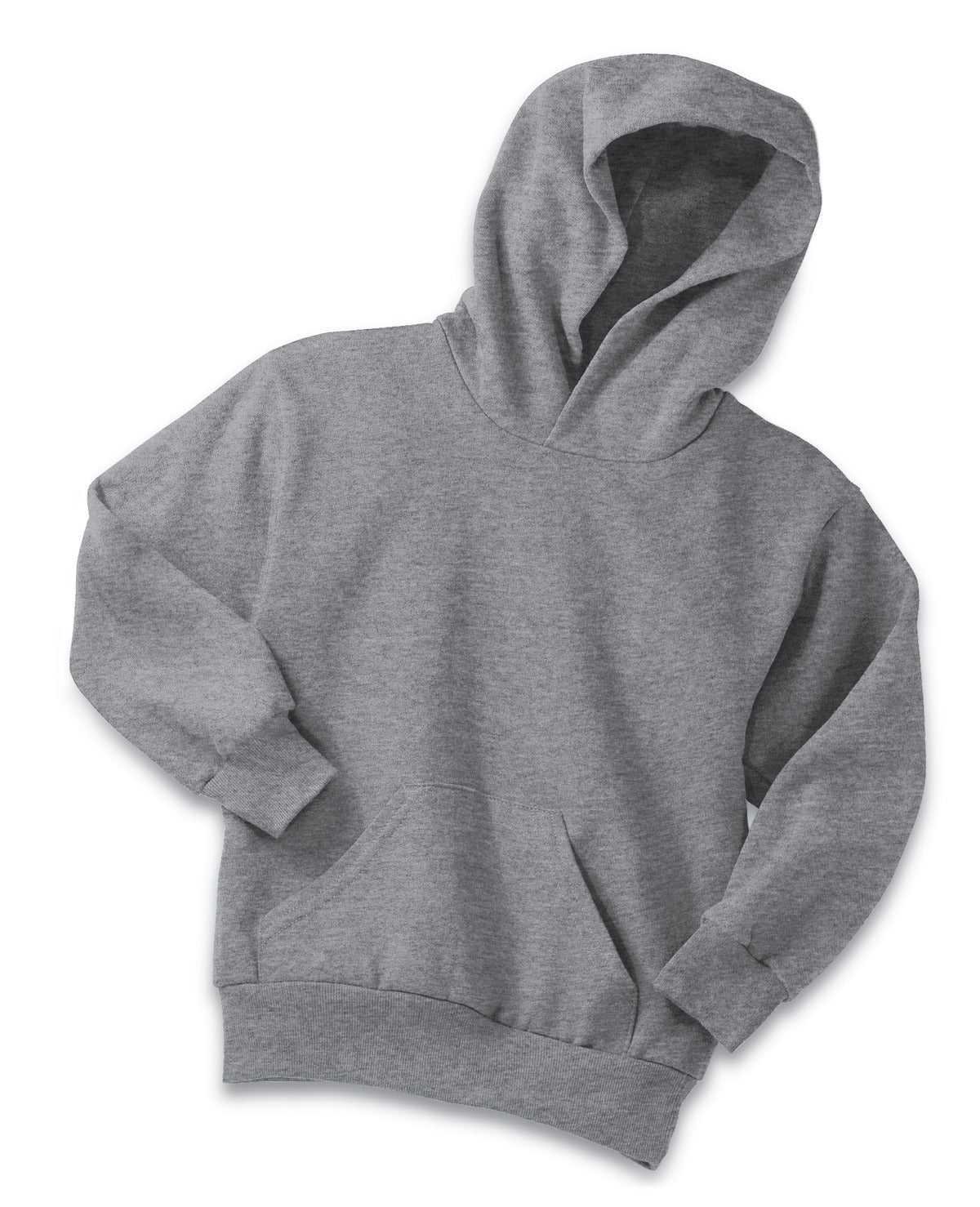 Port &amp; Company PC90YH Youth Core Fleece Pullover Hooded Sweatshirt - Athletic Heather - HIT a Double - 5