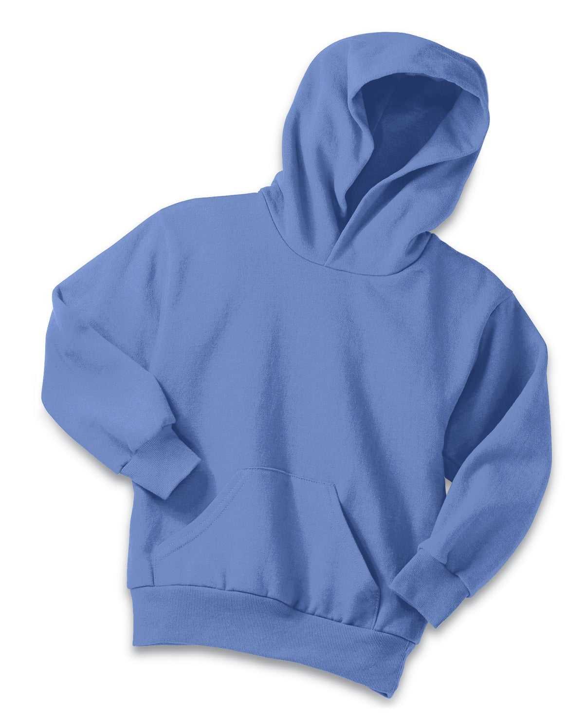 Port &amp; Company PC90YH Youth Core Fleece Pullover Hooded Sweatshirt - Carolina Blue - HIT a Double - 5