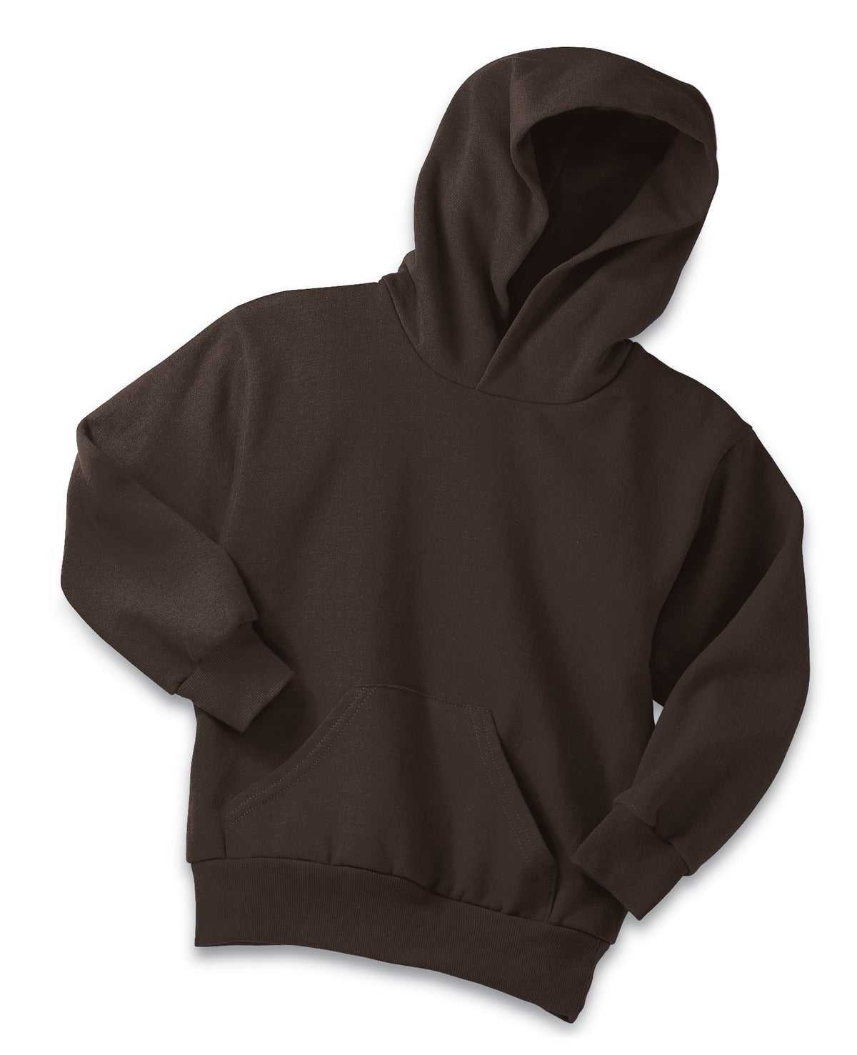 Port &amp; Company PC90YH Youth Core Fleece Pullover Hooded Sweatshirt - Dark Chocolate Brown - HIT a Double - 5