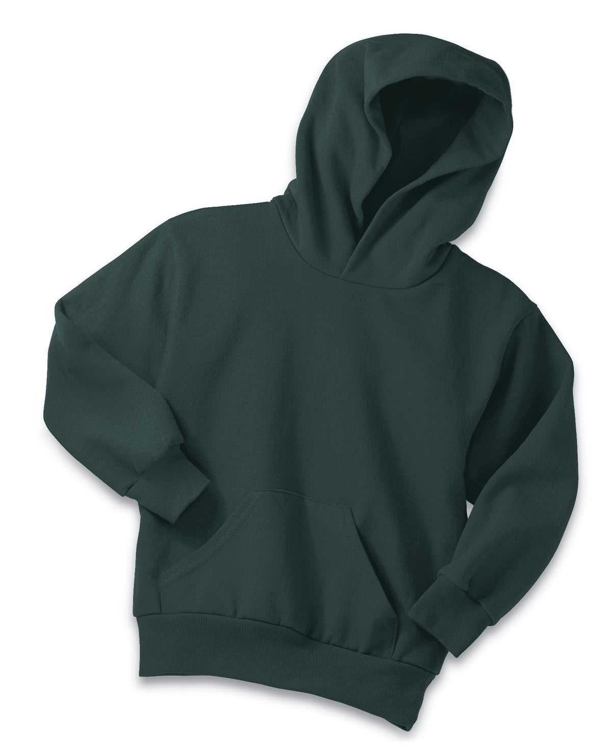 Port &amp; Company PC90YH Youth Core Fleece Pullover Hooded Sweatshirt - Dark Green - HIT a Double - 5