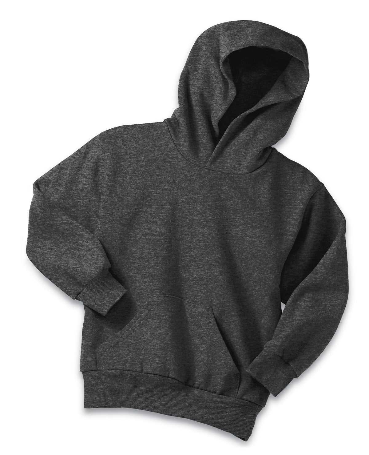 Port &amp; Company PC90YH Youth Core Fleece Pullover Hooded Sweatshirt - Dark Heather Gray - HIT a Double - 5