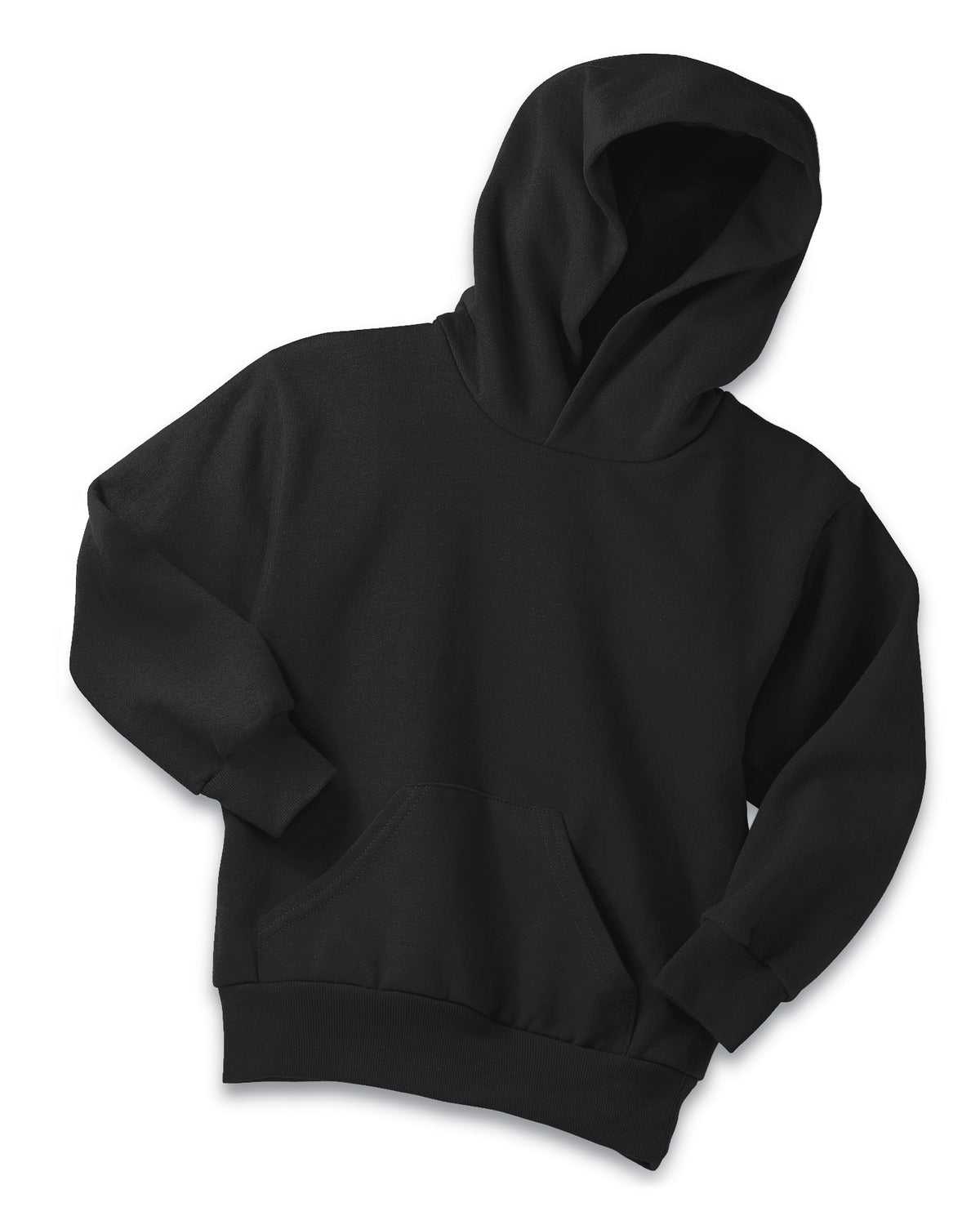 Port &amp; Company PC90YH Youth Core Fleece Pullover Hooded Sweatshirt - Jet Black - HIT a Double - 4