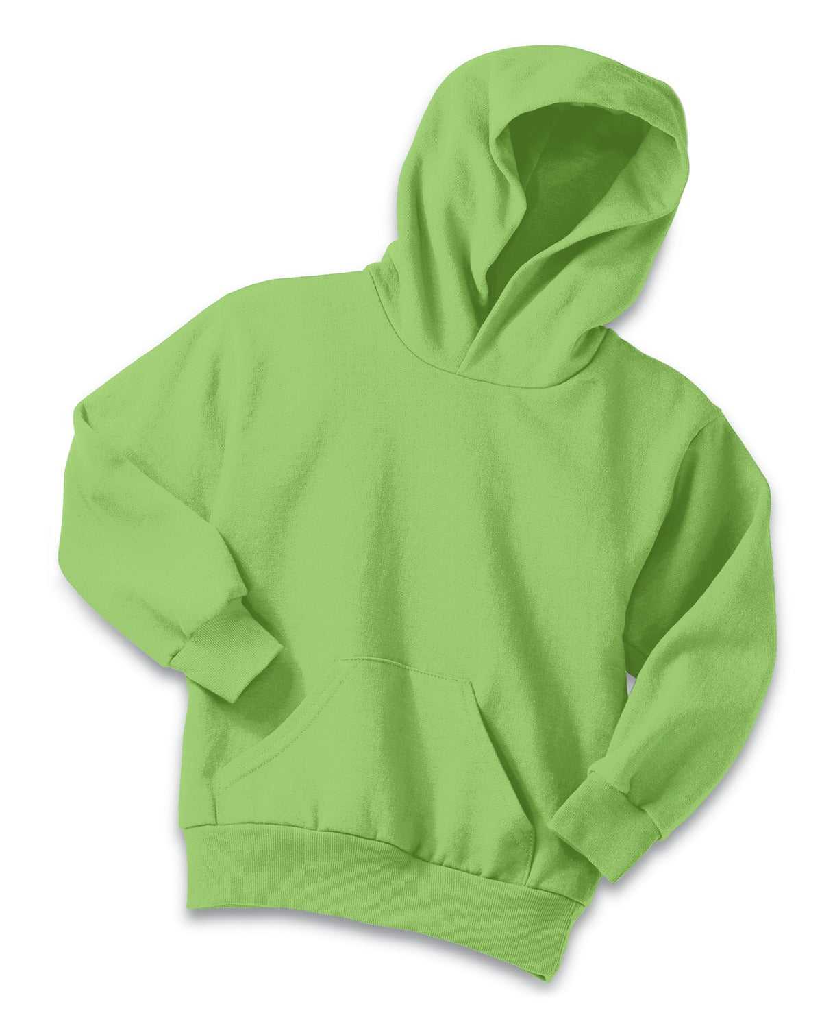 Port &amp; Company PC90YH Youth Core Fleece Pullover Hooded Sweatshirt - Lime - HIT a Double - 4