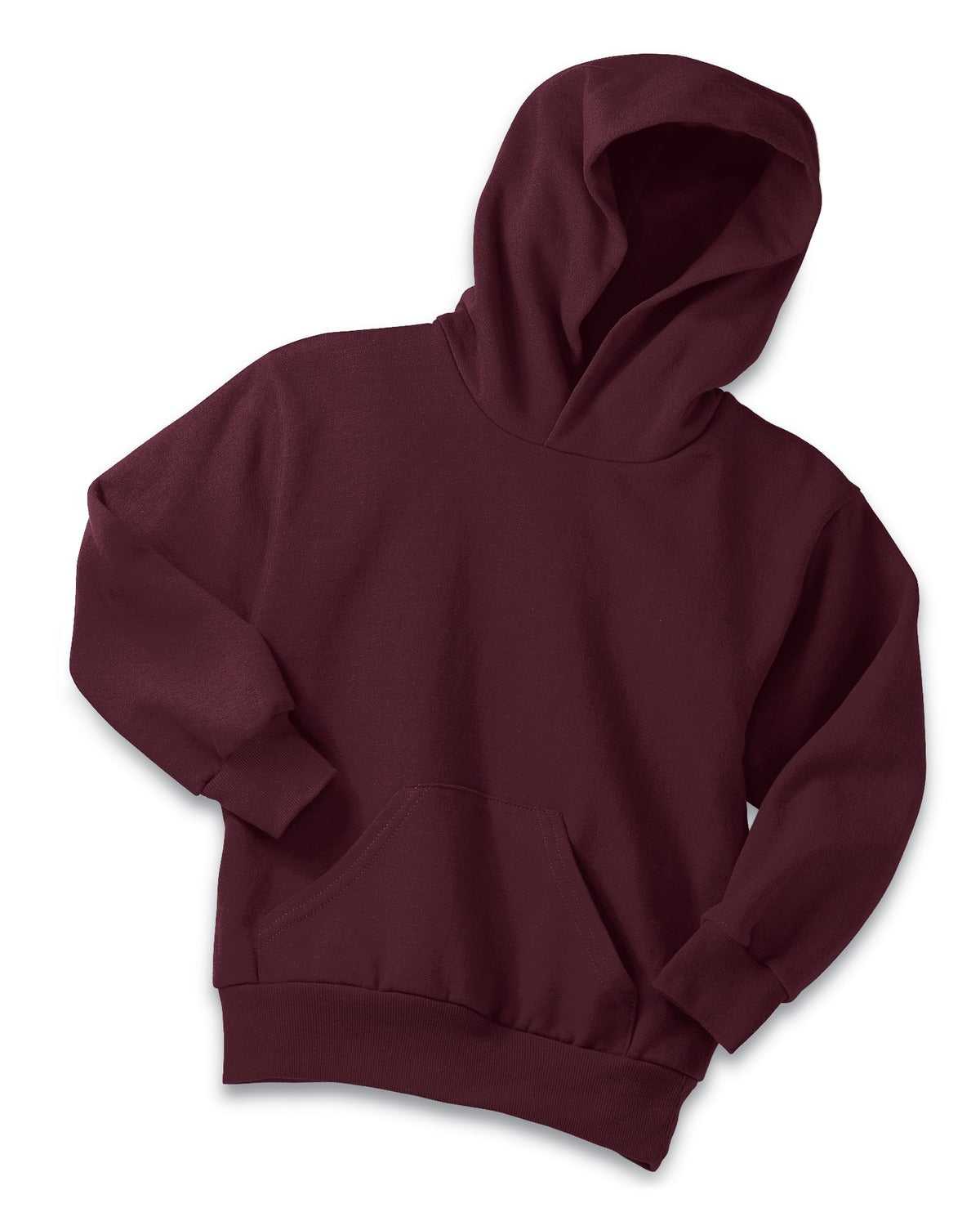 Port &amp; Company PC90YH Youth Core Fleece Pullover Hooded Sweatshirt - Maroon - HIT a Double - 4