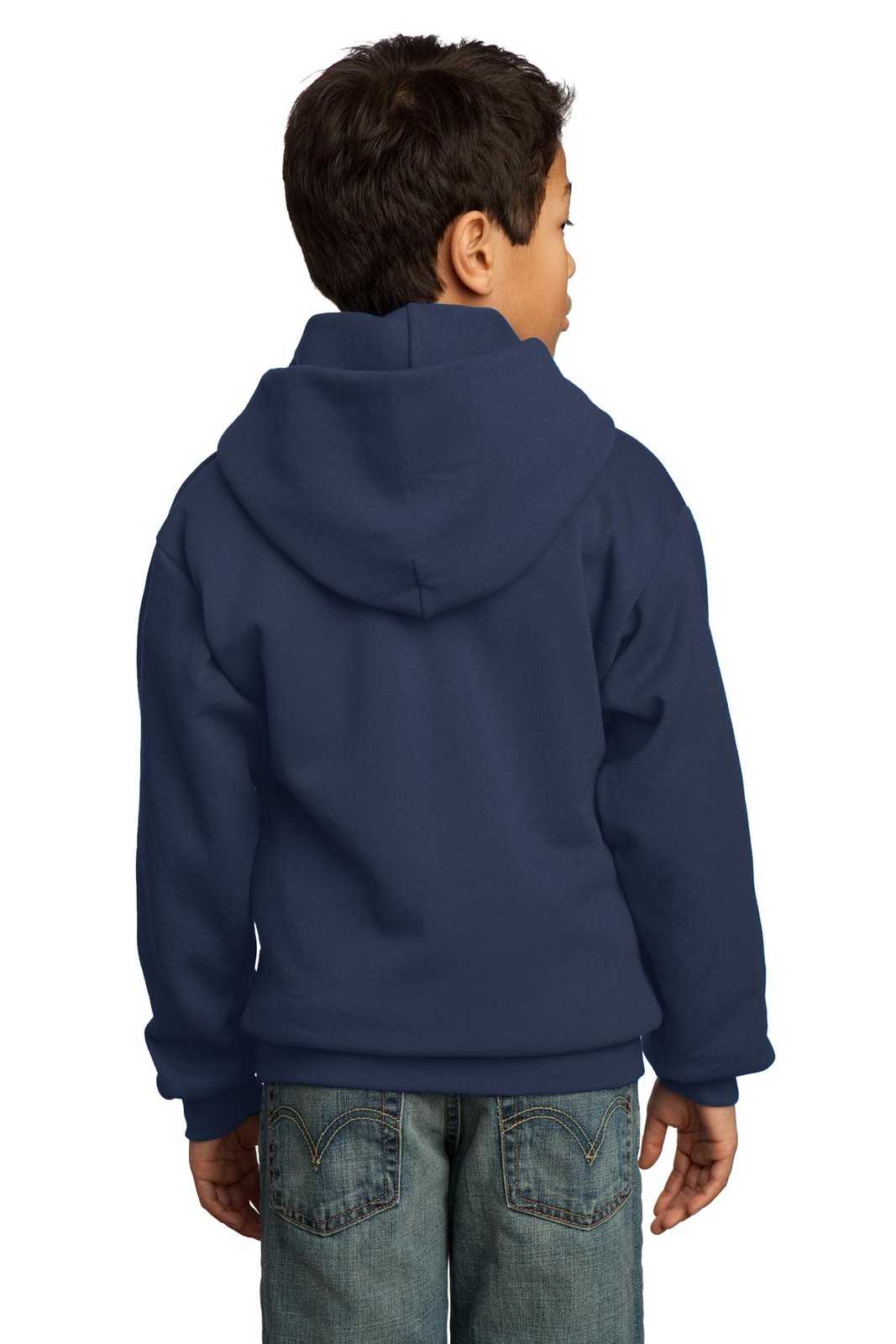 Port &amp; Company PC90YH Youth Core Fleece Pullover Hooded Sweatshirt - Navy - HIT a Double - 2