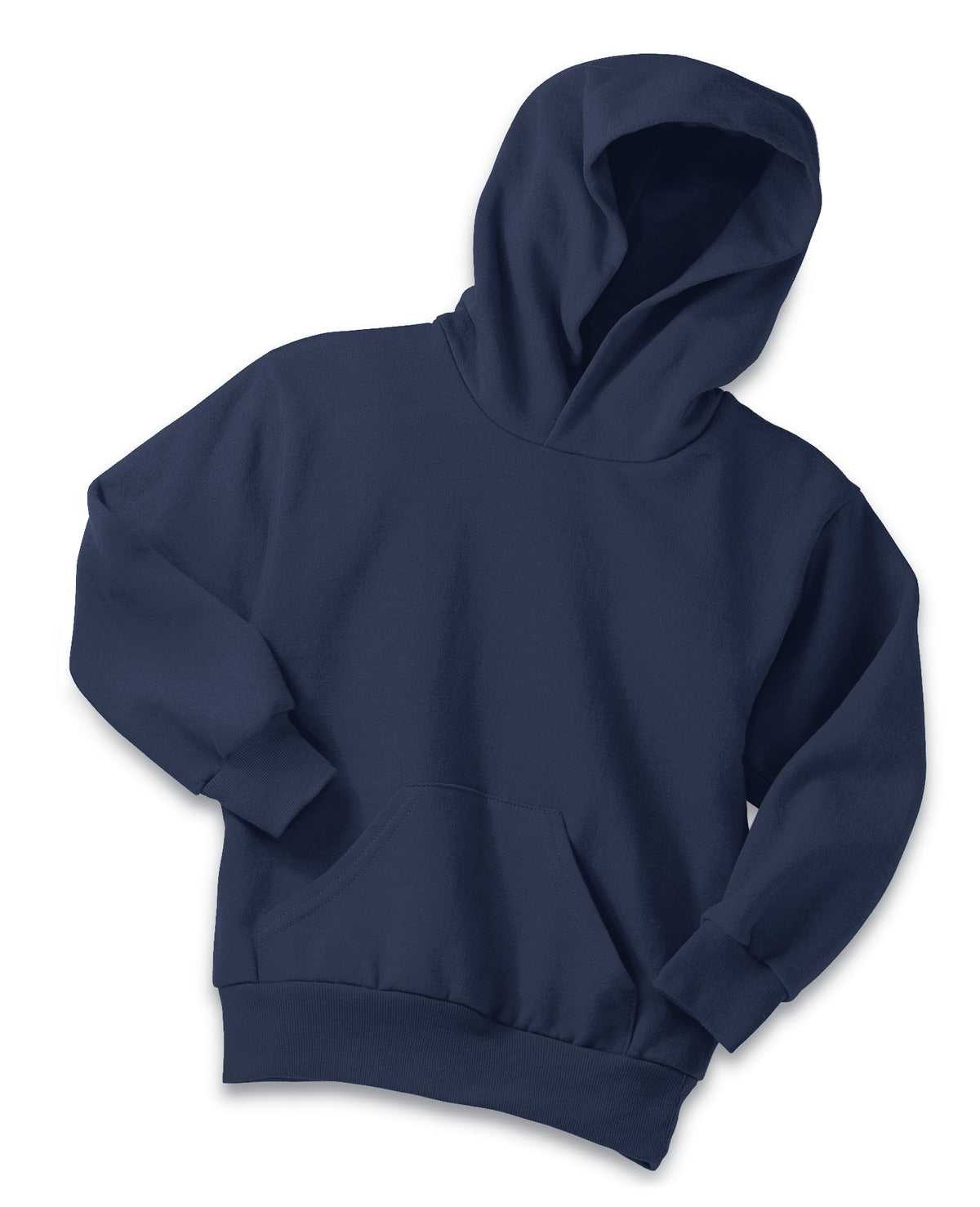 Port &amp; Company PC90YH Youth Core Fleece Pullover Hooded Sweatshirt - Navy - HIT a Double - 4